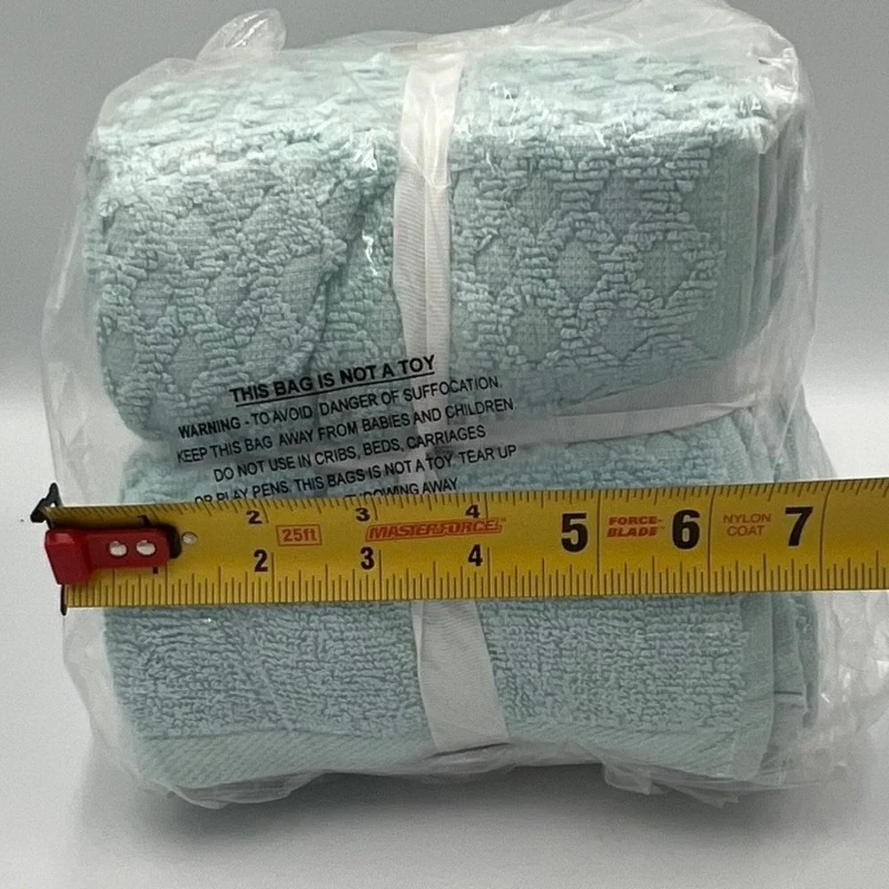 Great Bay Collection Wash Cloths Set of 12 Pale Blue 13x13 Cotton New